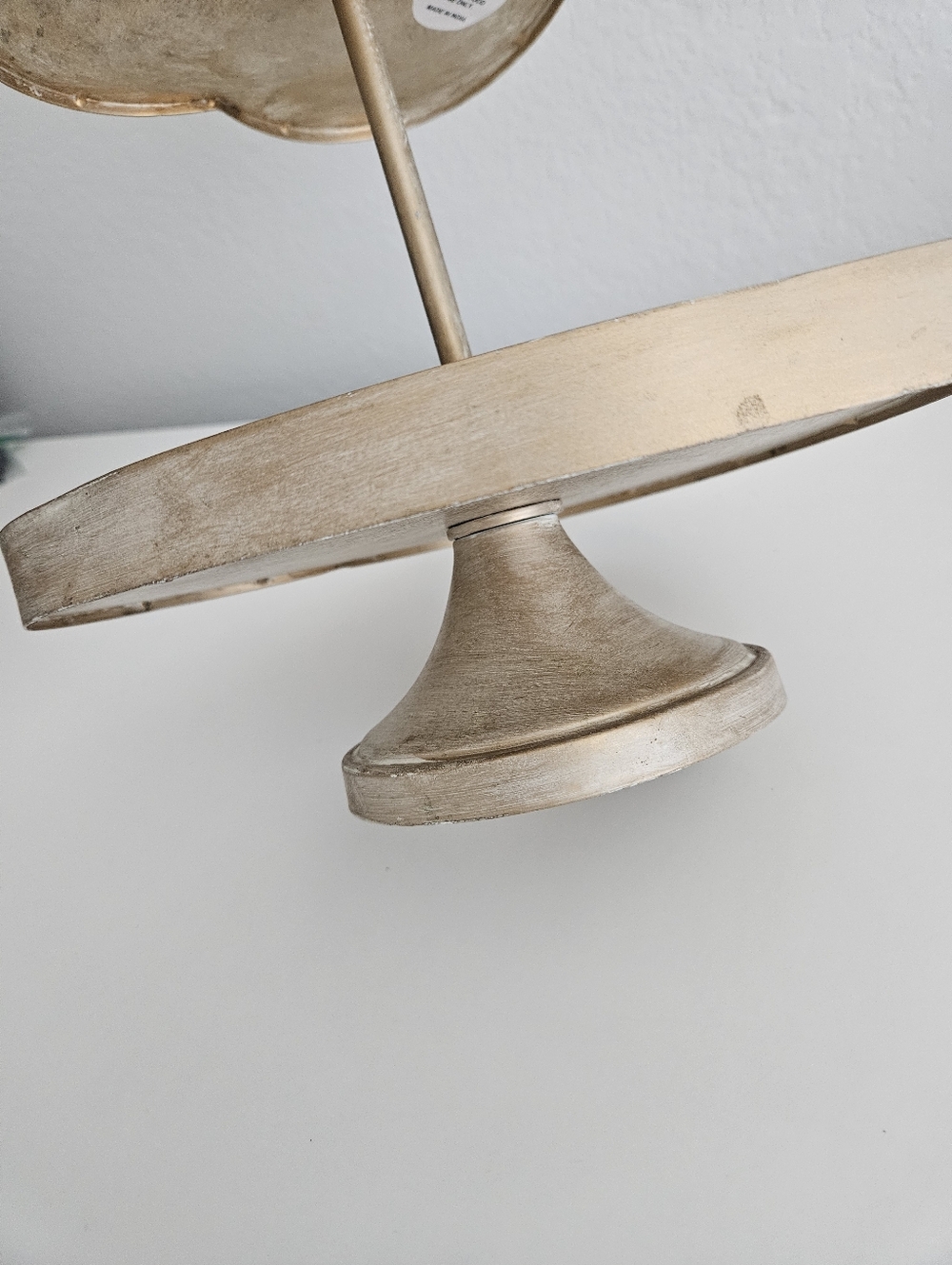 NEW Heart Two Tier Dessert Serving Tray Stand Brushed Gold Rustic Made In India - Picture 8 of 10